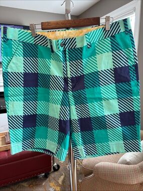 Men's Teal & Navy Plaid Golf Shorts by LoudMouth NWOT